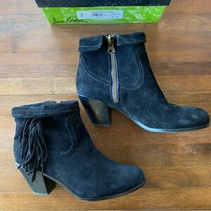 Sam Edelman Black Suede Ankle Boots